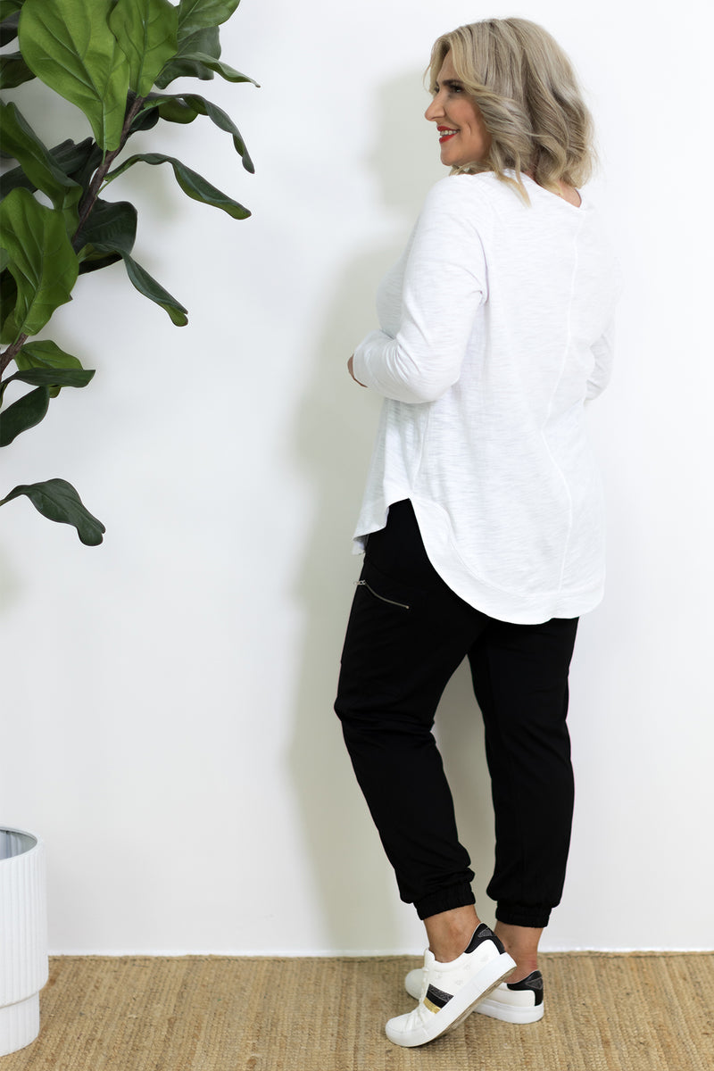 Essentials Long Slv Tee | White