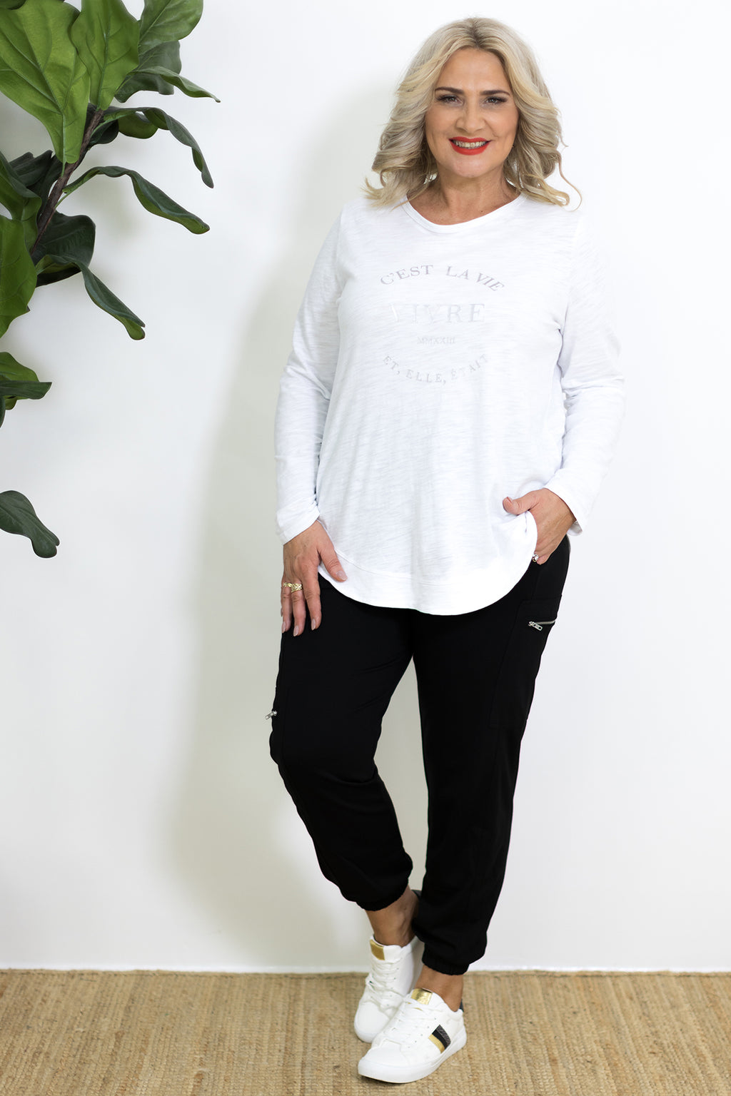 Essentials Long Slv Tee | White