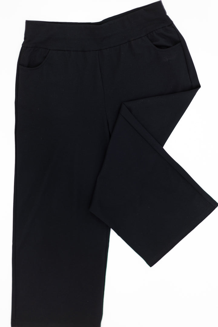 Deluxe Ponti Wide Leg Pant | Black