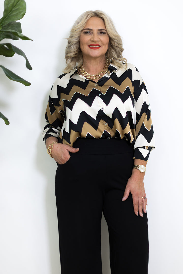 Deluxe Ponti Wide Leg Pant | Black
