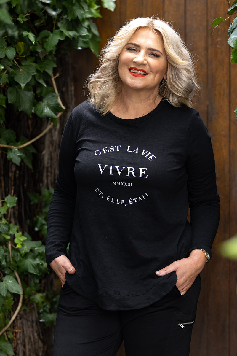 Essentials Long Slv Tee | Black