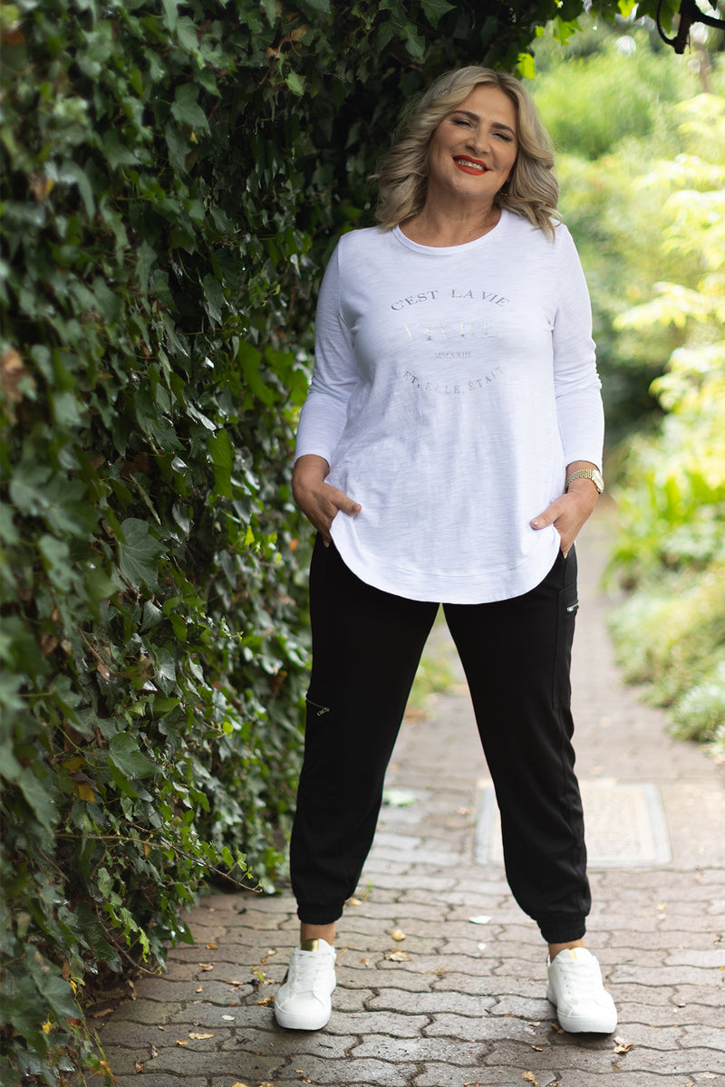 Essentials Long Slv Tee | White