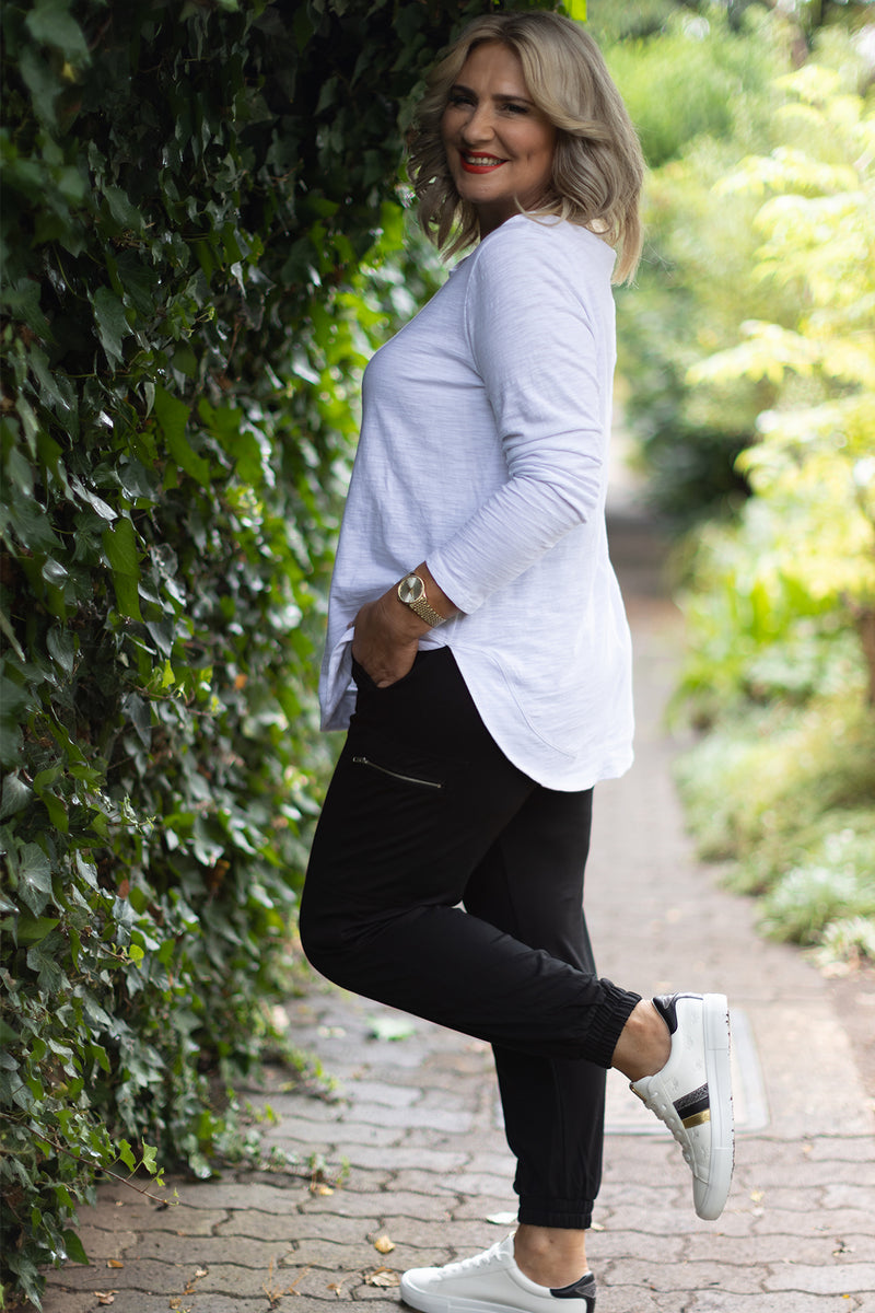 Essentials Long Slv Tee | White