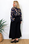 Gianna High Waisted Wide Leg Pant | Black