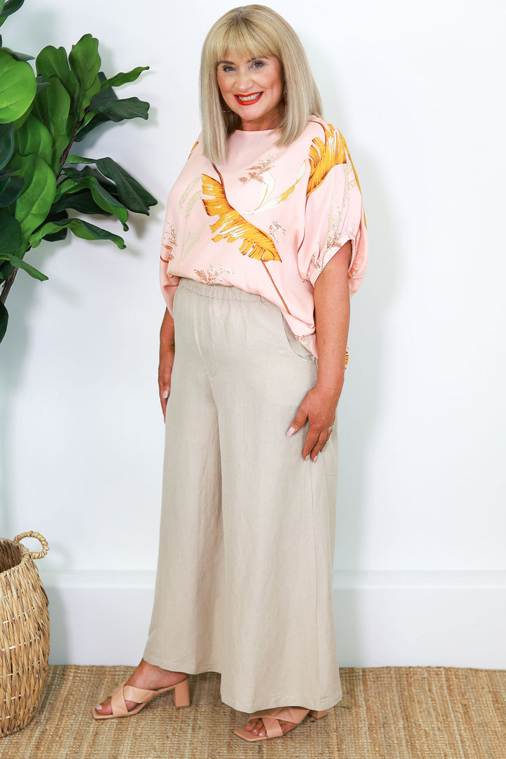 Natural | Amara Wide Leg Pant