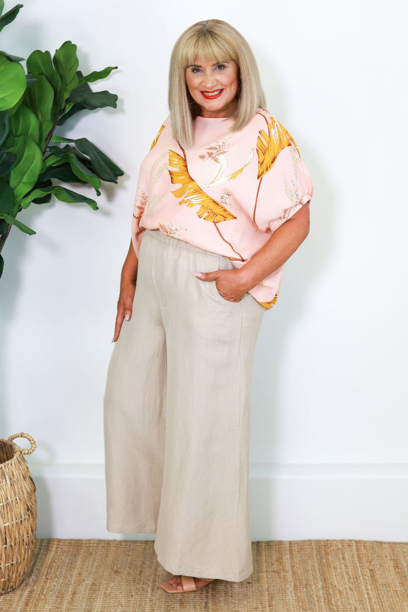 Natural | Amara Wide Leg Pant