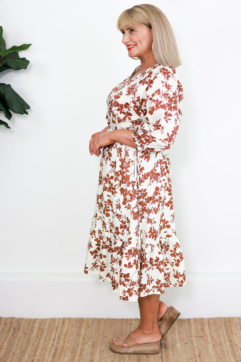 Pippa Blossom Dress | Tan