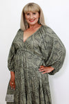 Halo Dress | Sage LEAF PRINT