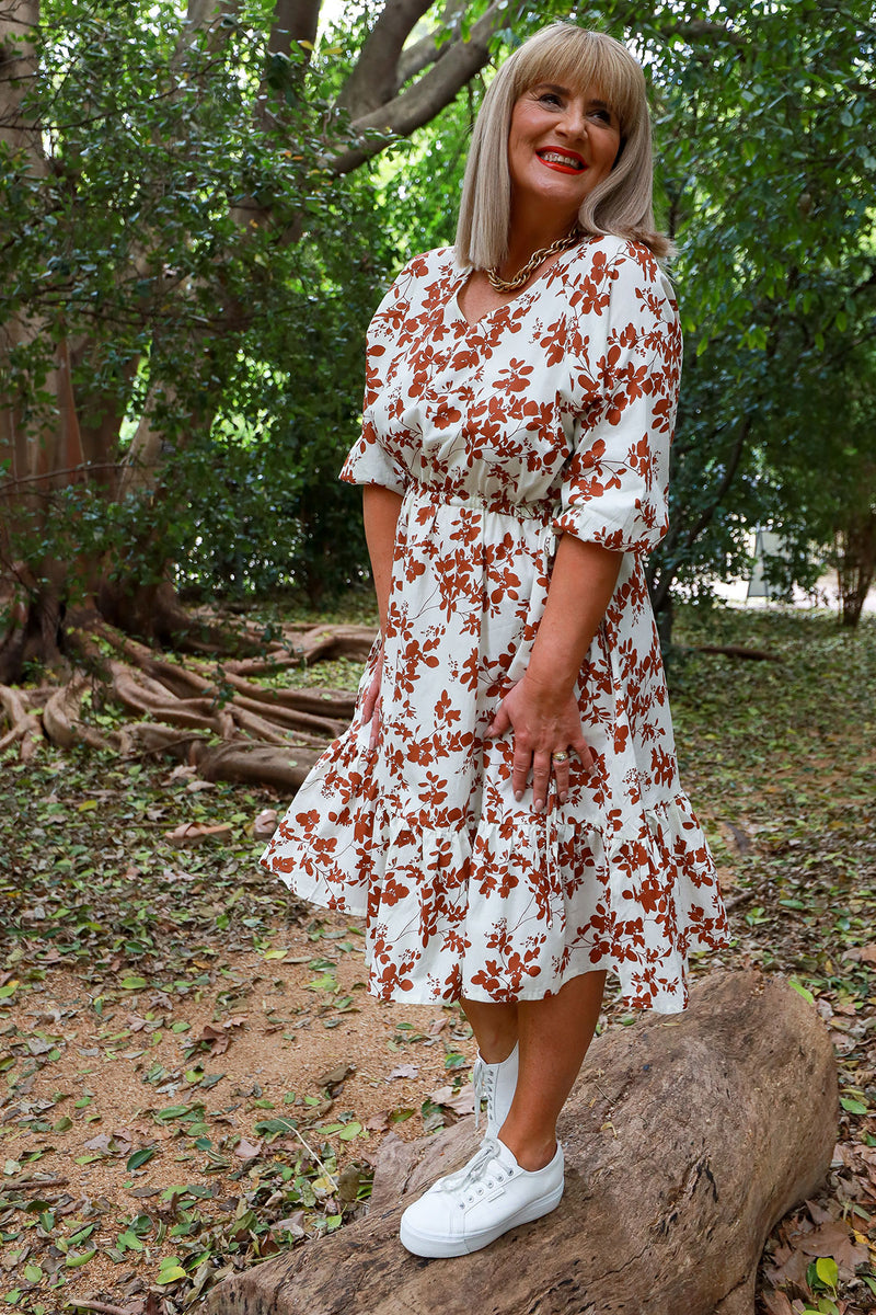 Pippa Blossom Dress | Tan