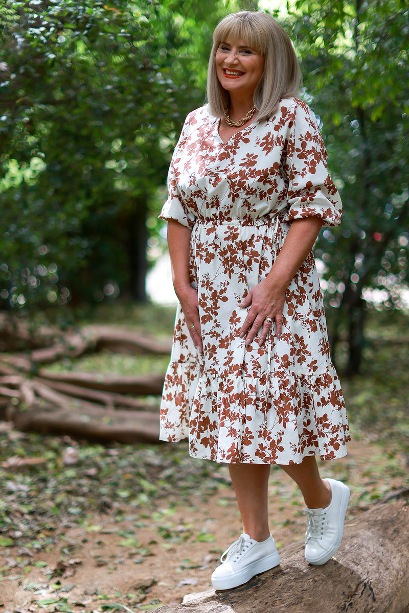 Pippa Blossom Dress | Tan