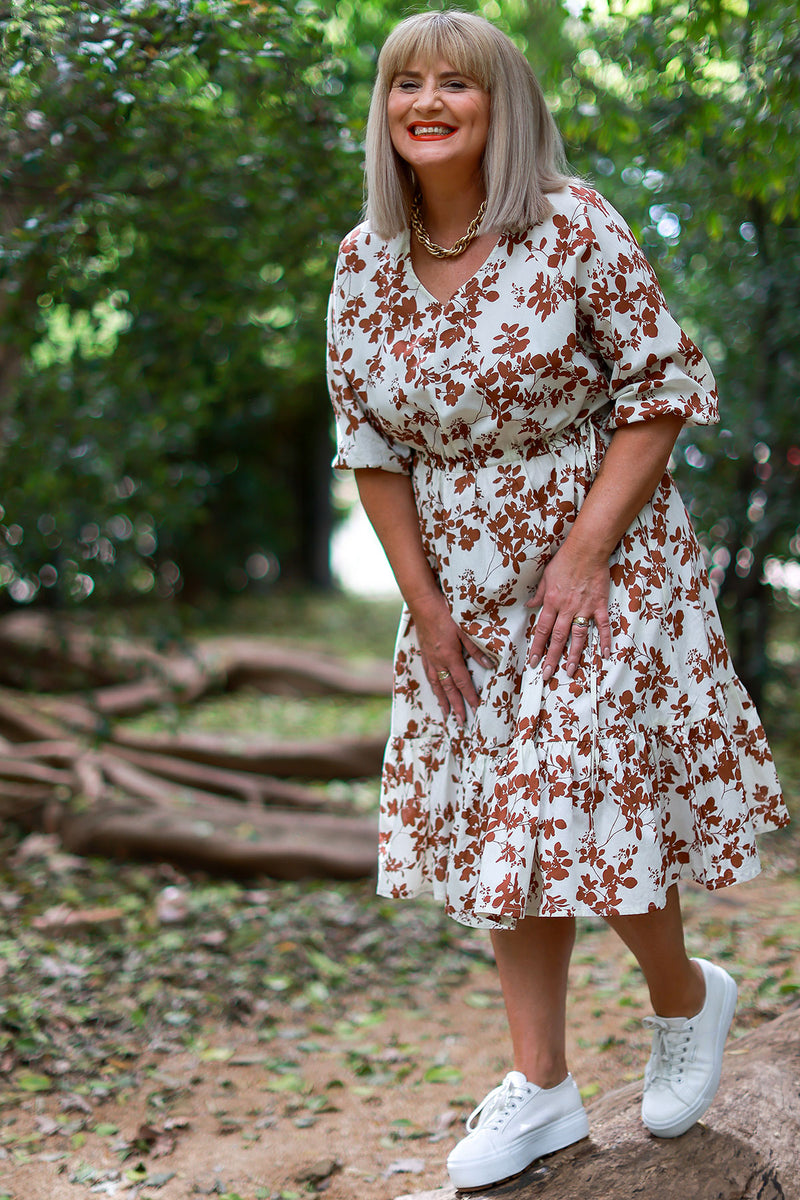 Pippa Blossom Dress | Tan