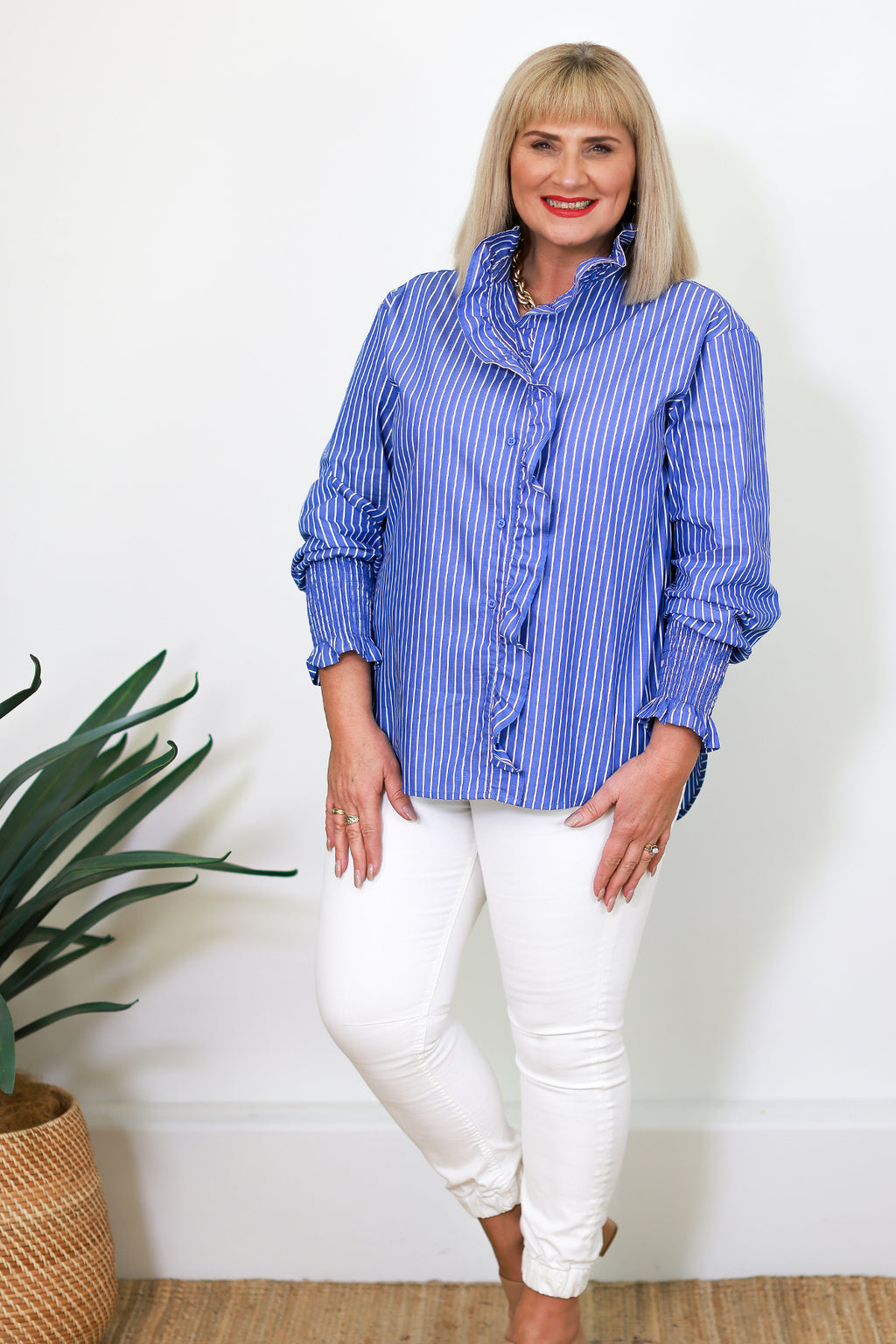 Romance Ruffles Shirt | Blue