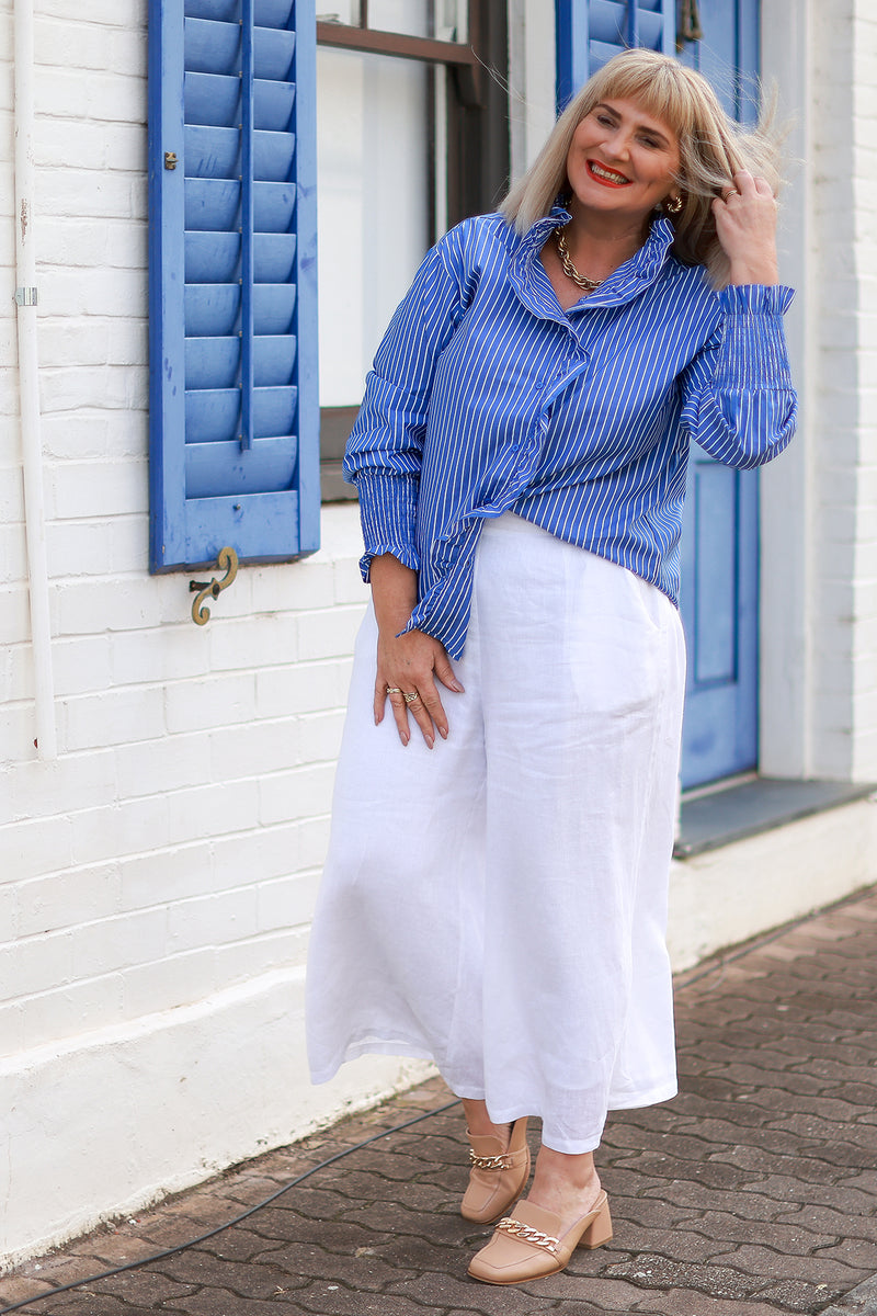 Romance Ruffles Shirt | Blue